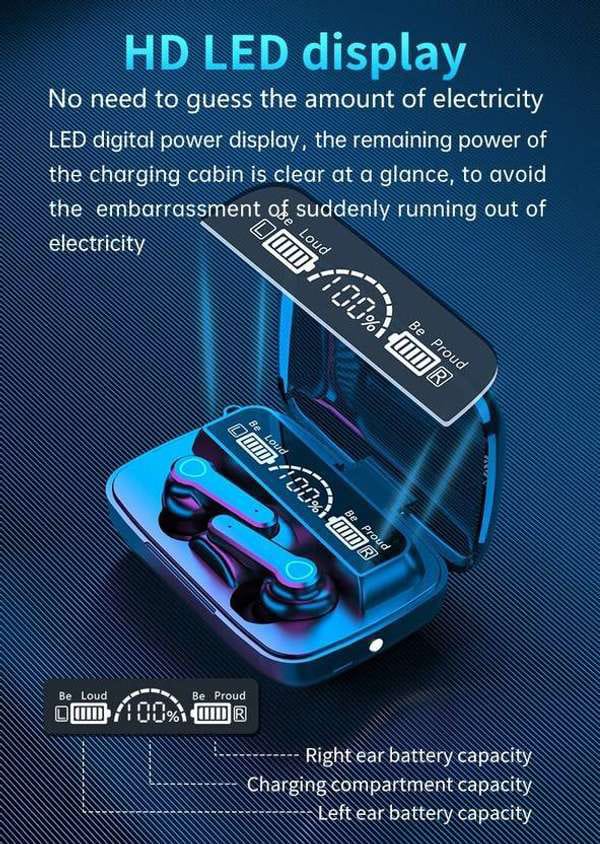 Earbuds M19 PRO with Power Bank Upto 48Hrs Playback Bluetooth Headset F22 Bluetooth